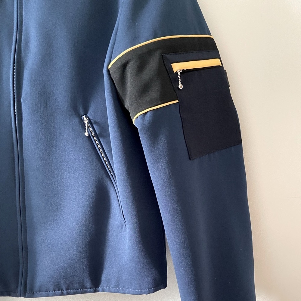 Prada Colorblock Pattern Trucker Jacket Blue L - image 5